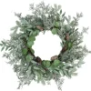 Frosted Green Mixed Foliage And Blueberries Artificial Christmas Wreath, 26-Inch, Unlit