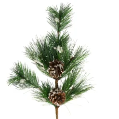 24" Frosted Long Pine Needle And Pine Cone Artificial Christmas Spray