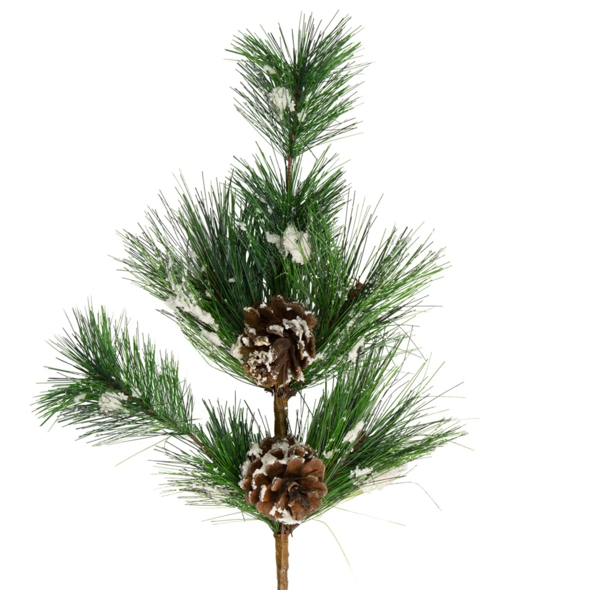 24" Frosted Long Pine Needle And Pine Cone Artificial Christmas Spray