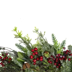 Frosted Pine And Berry Artificial Christmas Wreath, 25-Inch, Unlit