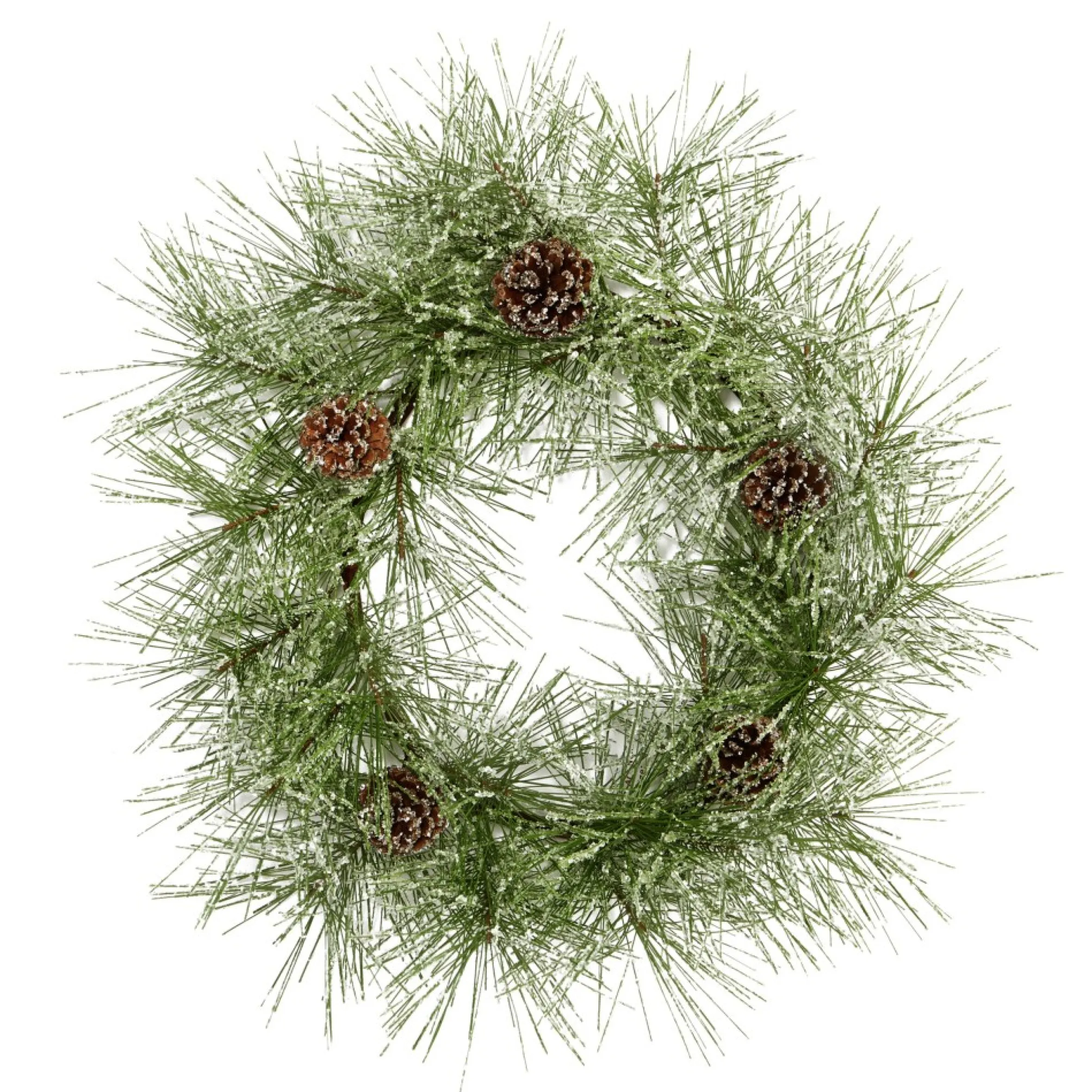 Frosted Pine Cone Artificial Christmas Wreath, 24-Inch, Unlit
