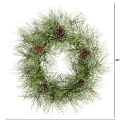 Frosted Pine Cone Artificial Christmas Wreath, 24-Inch, Unlit