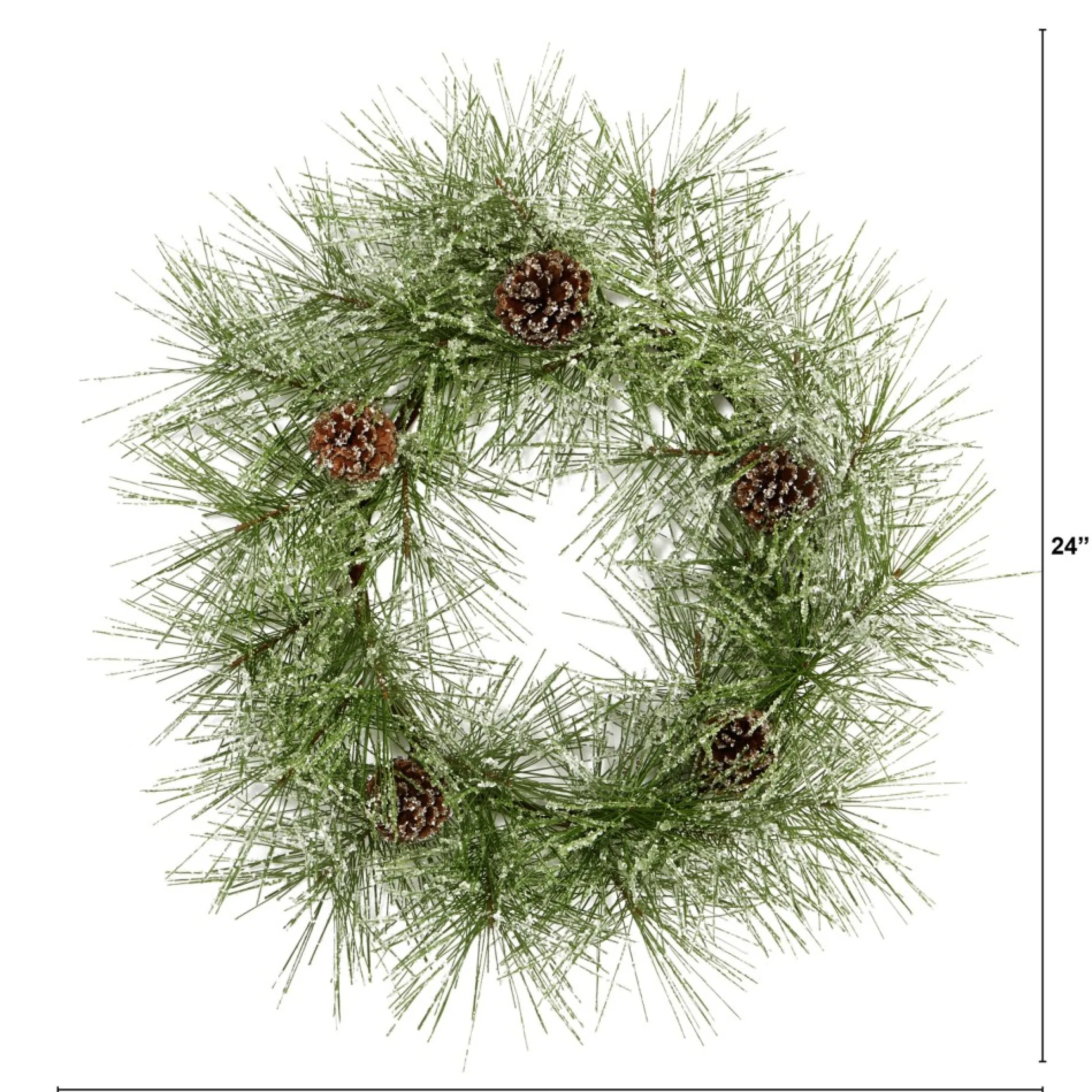 Frosted Pine Cone Artificial Christmas Wreath, 24-Inch, Unlit