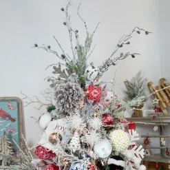 17" Frosted White Spiky Floral Winter Christmas Stem
