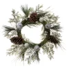 10" Frosty White Berry And Brown Bell Pine Wreath