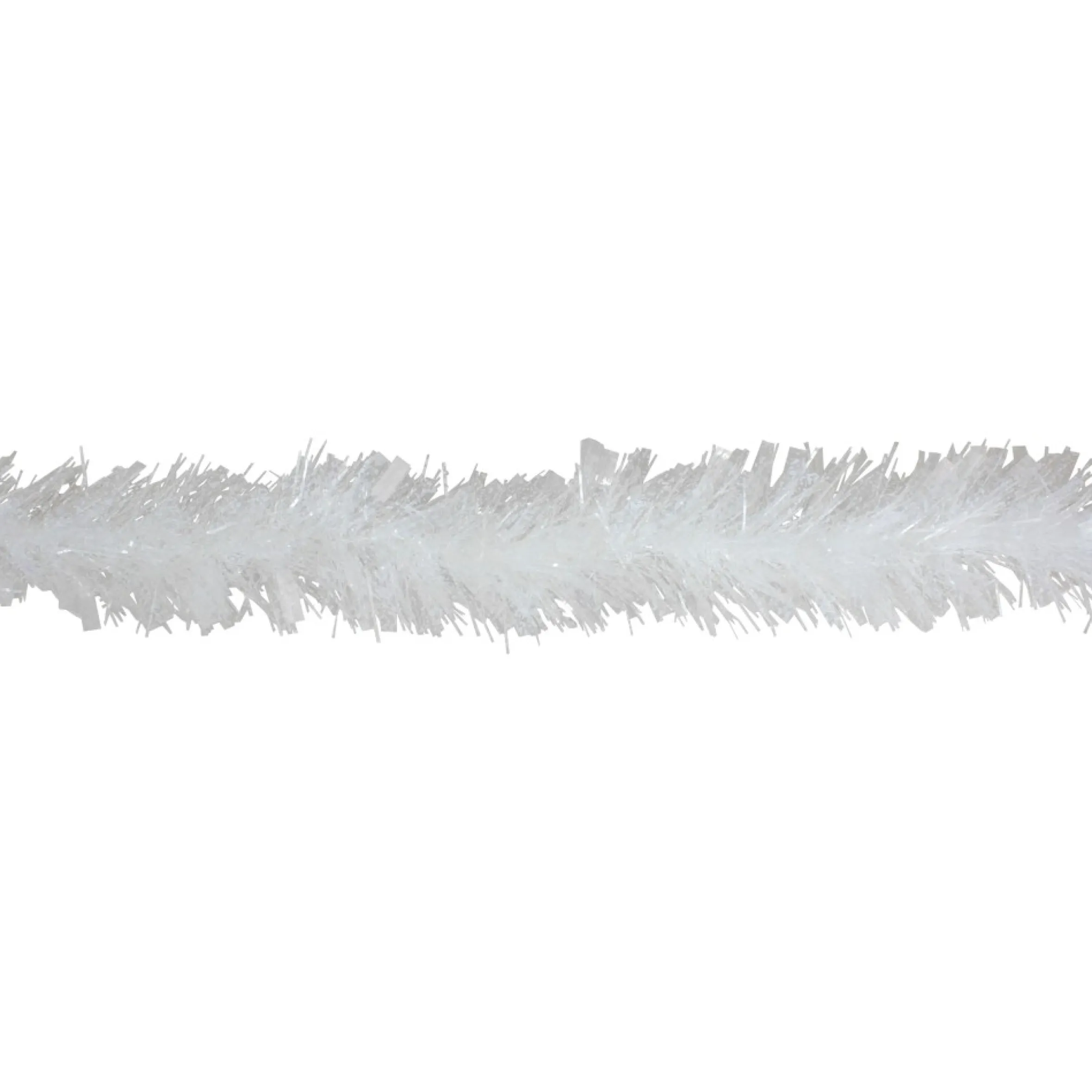 12Ft Clear And White Snowblush Artificial Tinsel Christmas Garland - Unlit