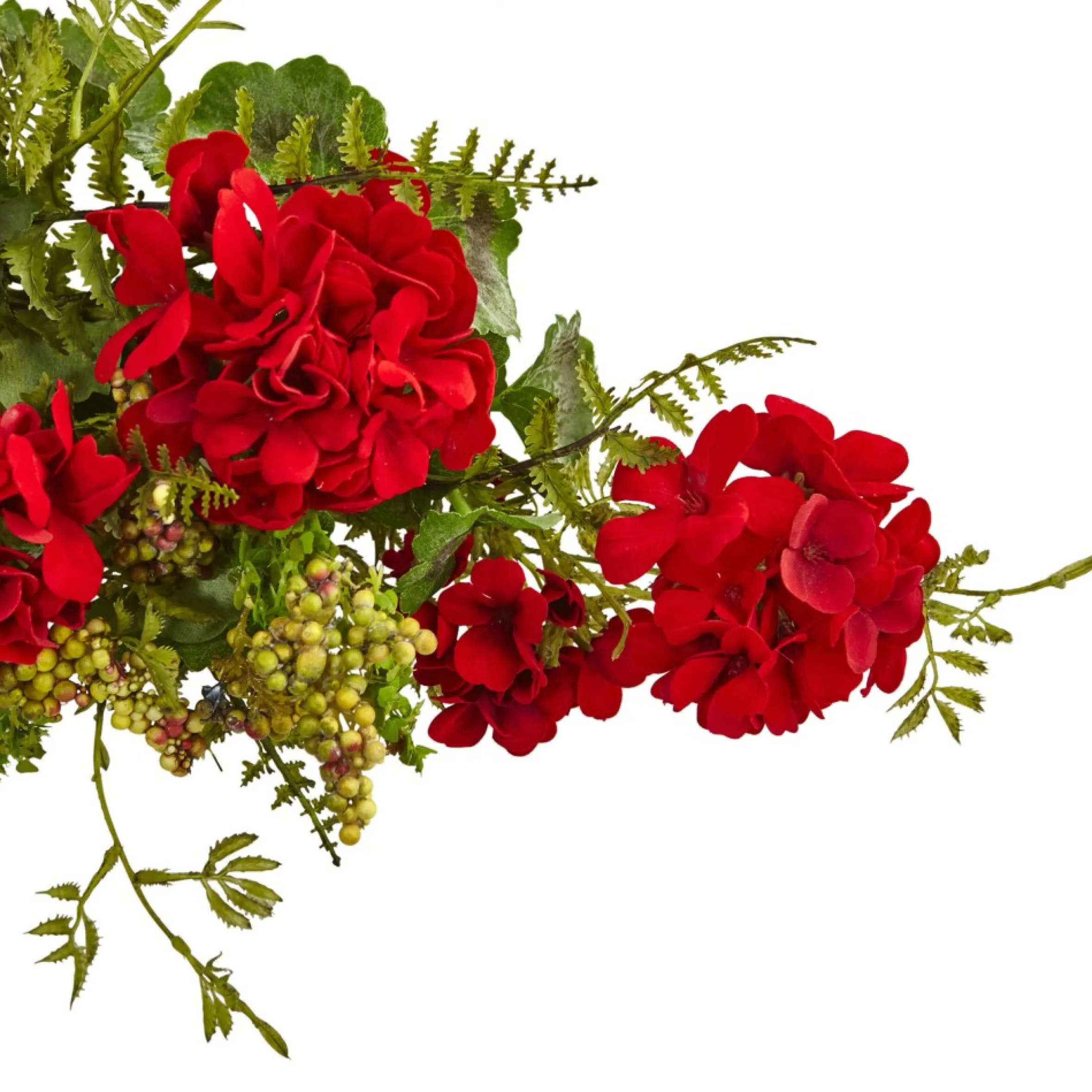 32" Geranium And Berry Artificial Christmas Swag, Unlit