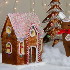 14.5" Gingerbread Kisses Christmas Gingerbread House
