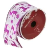 Glistening Purple Reindeer And Star Christmas Wired Craft Ribbon 2.5" X 10 Yards