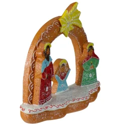 8" Glitter Dusted Gingerbread Holy Family Christmas Nativity Decoration