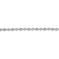 9' Glittered And Flat Silver Beaded Christmas Garland - Unlit