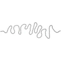 9' Glittered And Flat Silver Beaded Christmas Garland - Unlit