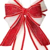 16" Glittered Candy Christmas Bow With Wires