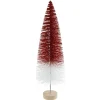 15.5" Glittered Red And White Sisal Tabletop Christmas Tree