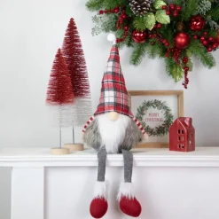 15.5" Glittered Red And White Sisal Tabletop Christmas Tree