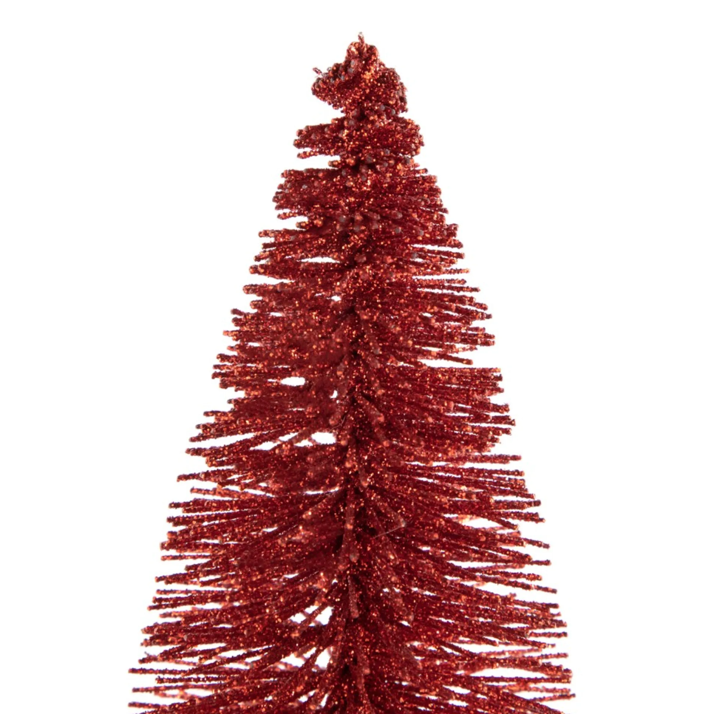 12" Glittered Red And White Sisal Tabletop Christmas Tree
