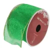 Glittering Green And Gold Solid Wired Christmas Craft Ribbon 2.5" X 10 Yards