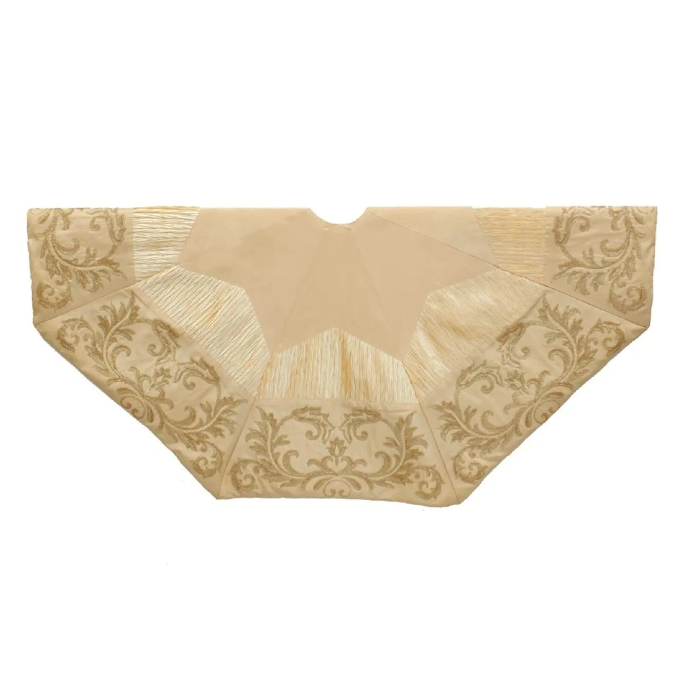 50" Gold And Ivory Sequin Christmas Tree Skirt