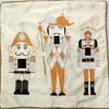 16.5" Gold And Silver Nutcrackers Christmas Square Throw Pillow