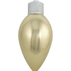 12" Gold And Silver Shatterproof Shiny C9 Light Bulb Christmas Ornament