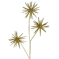 24" Gold Glittered And Shiny Starburst Artificial Christmas Spray