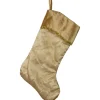20" Gold Glittered Poinsettia Christmas Stocking