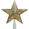 8.25" Gold Glitter Star Christmas Tree Topper - Clear Lights