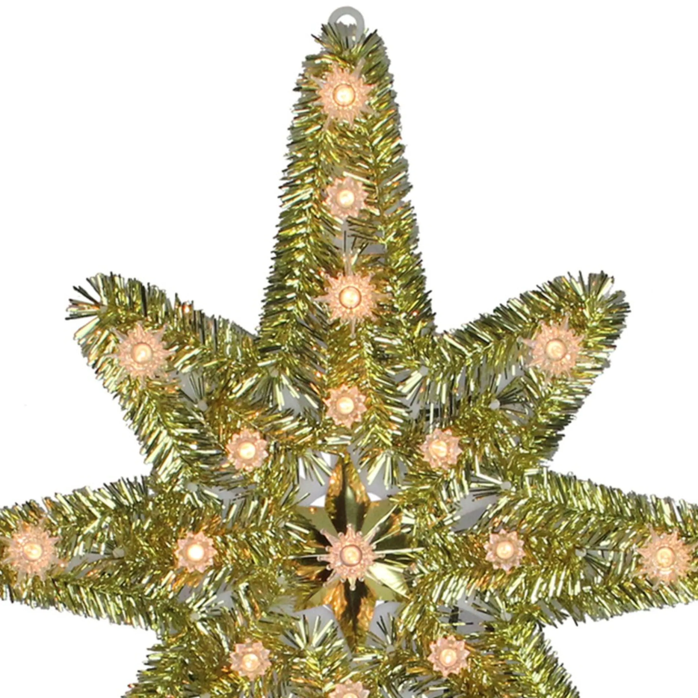 21" Gold Lighted Star Of Bethlehem Christmas Tree Topper - Clear Lights