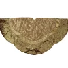 72" Gold Quilted Christmas Tree Skirt With Iridescent Sequins
