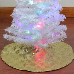 20" Gold Sequin Snowflake Pattern Mini Christmas Tree Skirt