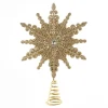 22" Gold Snowflake Christmas Tree Topper, Unlit