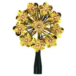 5.5" Gold Snowflake Starburst Christmas Tree Topper - Clear Lights