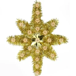 21" Gold Star Of Bethlehem Christmas Tree Topper - Clear Lights