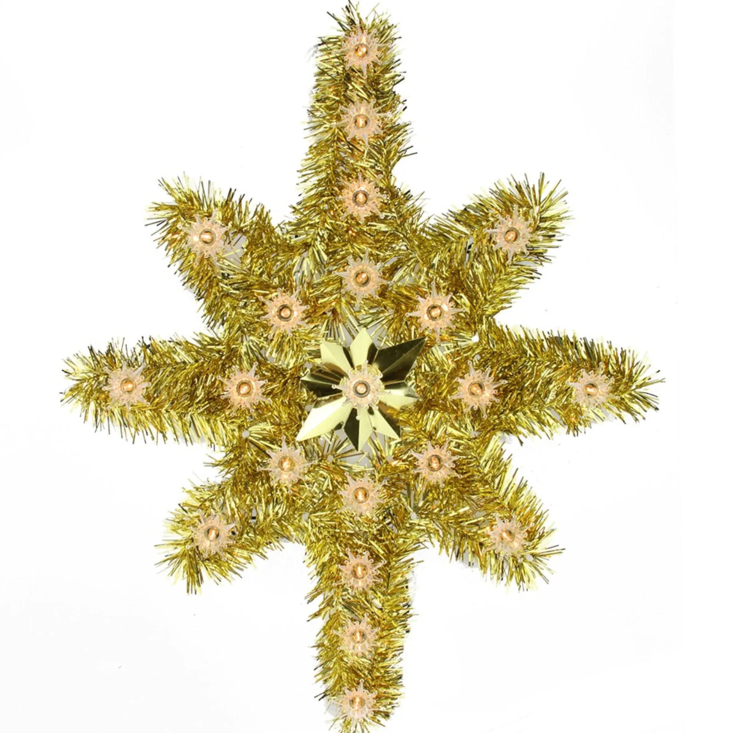 21" Gold Star Of Bethlehem Christmas Tree Topper - Clear Lights