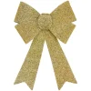 17" Gold Tinsel 4-Loop Bow Christmas Decoration