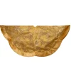 60" Gold Velvet With Glittered Christmas Tree Skirt