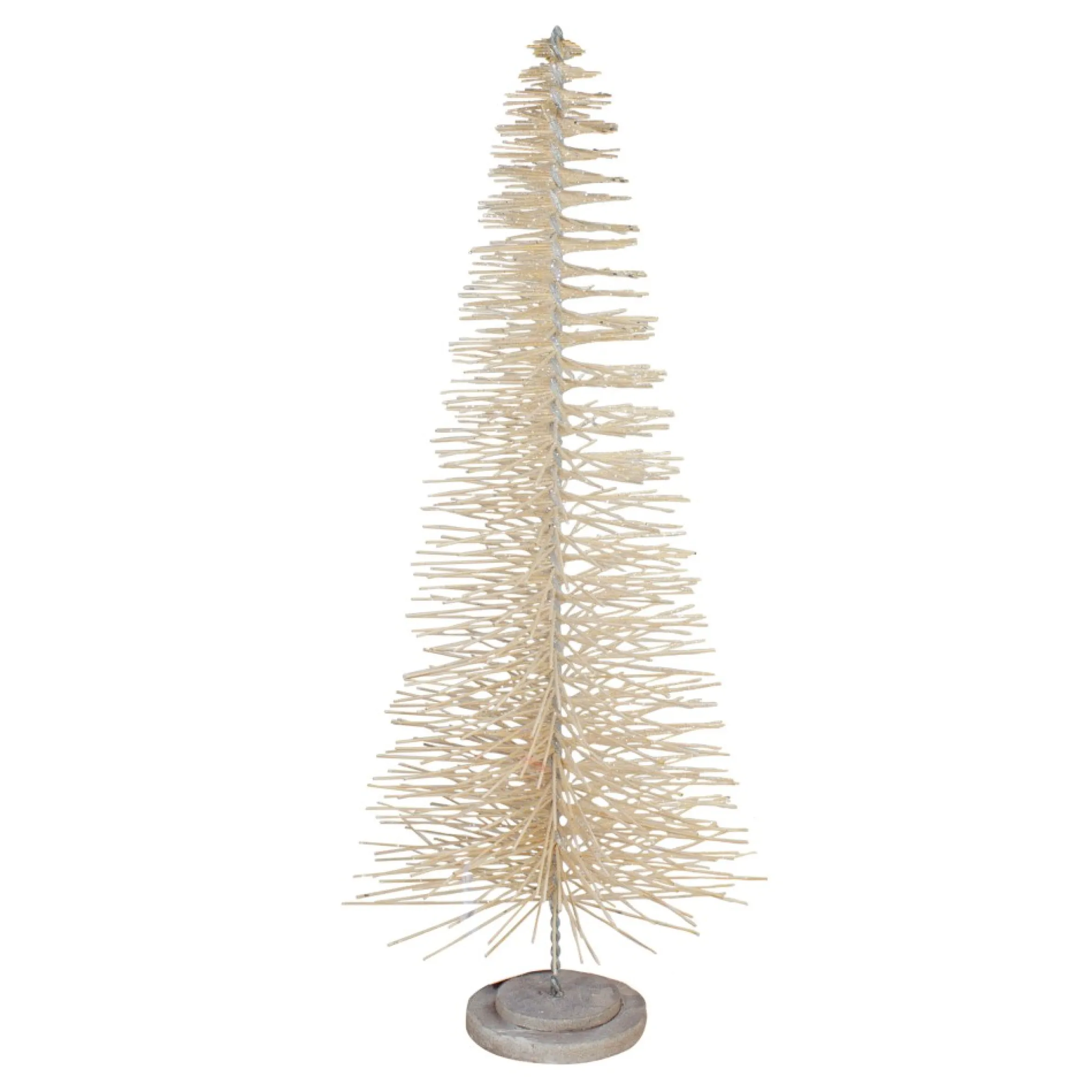 26" Gold Wooden Bottle Brush Christmas Tree