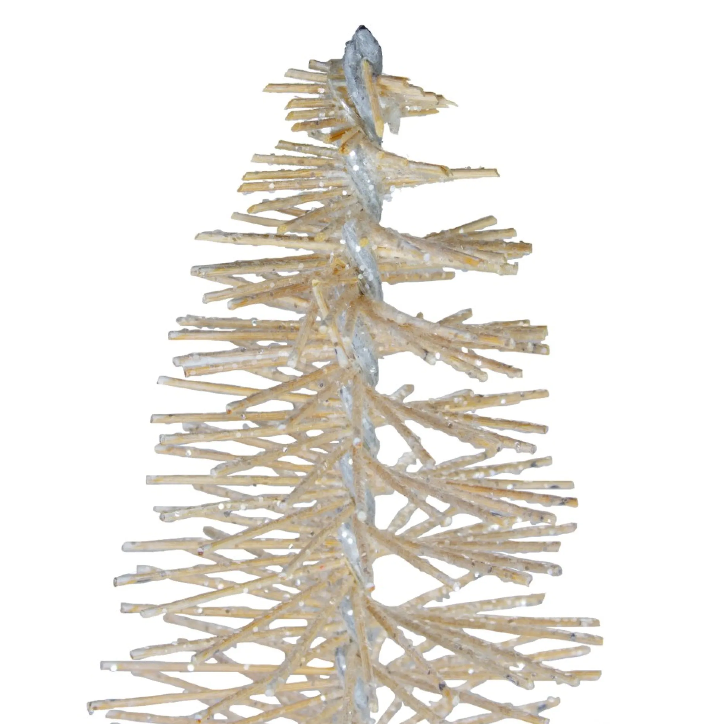 26" Gold Wooden Bottle Brush Christmas Tree