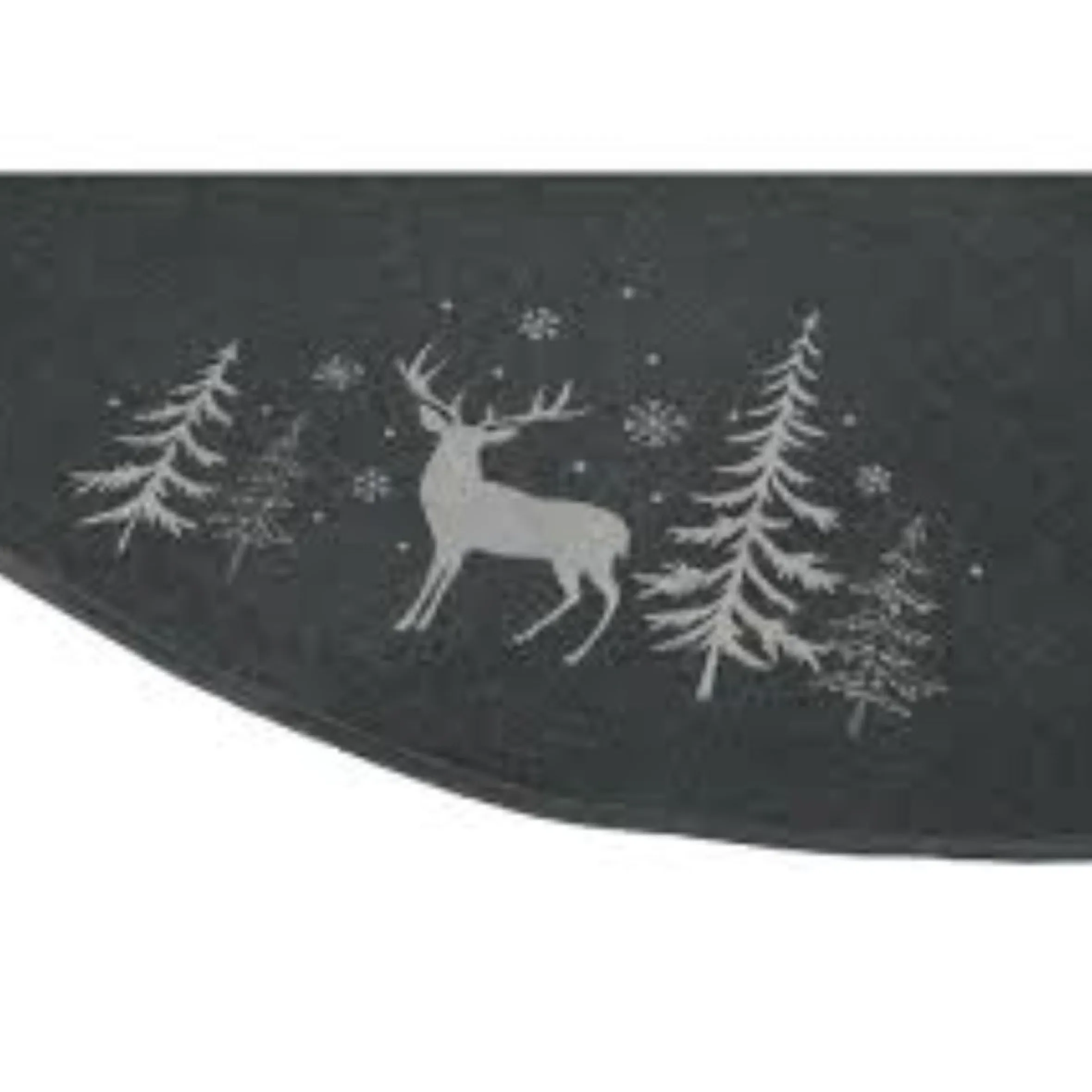 56" Gray And Black Reindeer In Forest Christmas Tree Skirt
