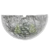48" Gray And Green Traditional Trees Embossed Christmas Tree Skirt