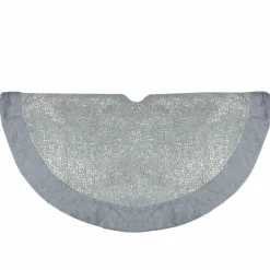 48" Gray And Silver Faux Fur Snake Skin Pattern Christmas Tree Skirt