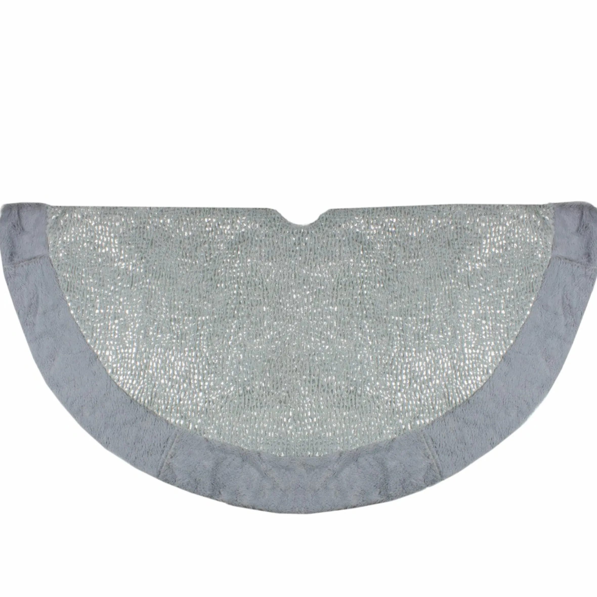 48" Gray And Silver Faux Fur Snake Skin Pattern Christmas Tree Skirt