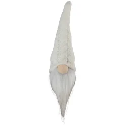 8" Gray And White Gnome With Cable Knit Hat Christmas Decoration
