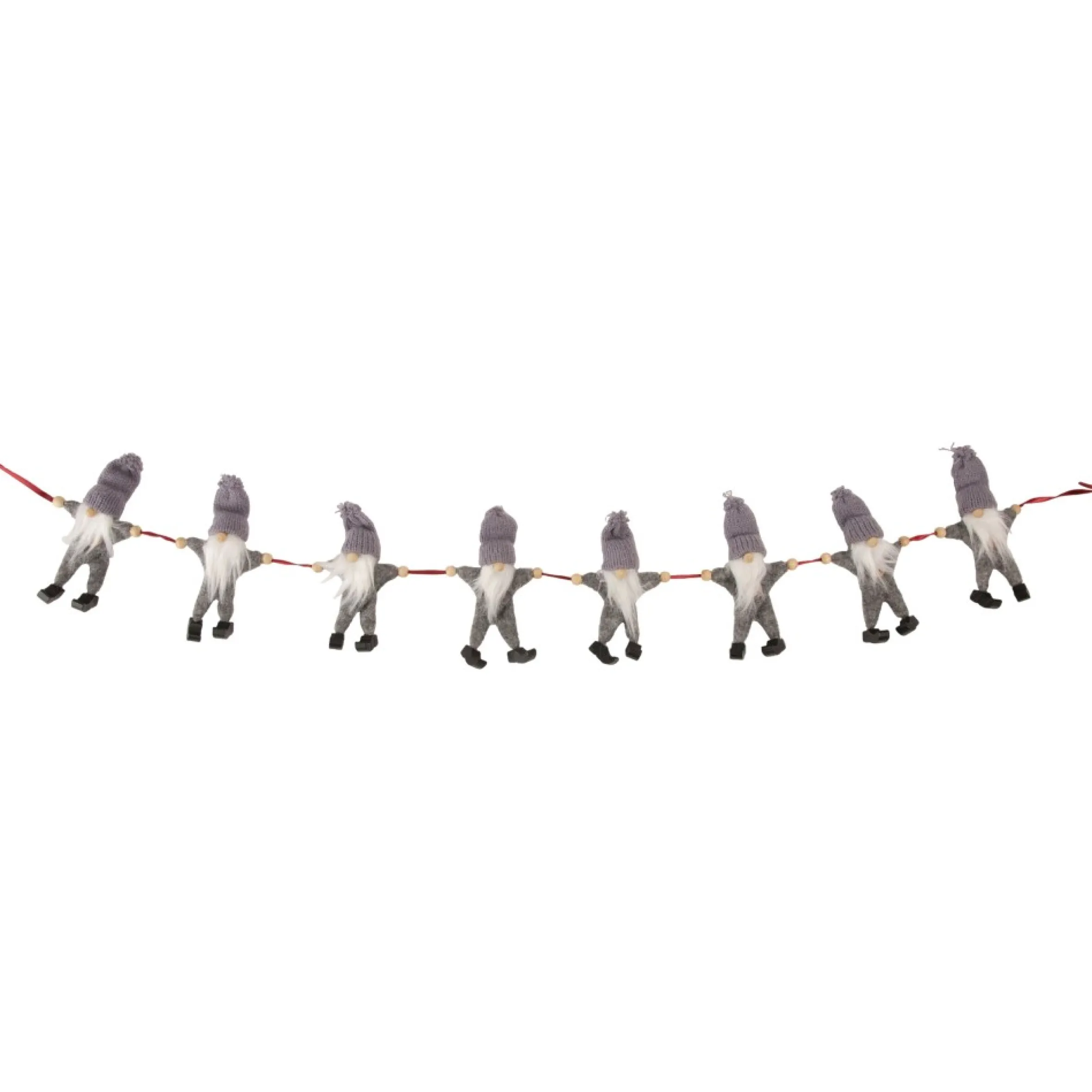 30" Gray And White Knit Gnome Novelty Christmas Garland