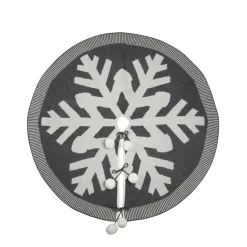 48" Gray And White Snowflake Christmas Tree Skirt