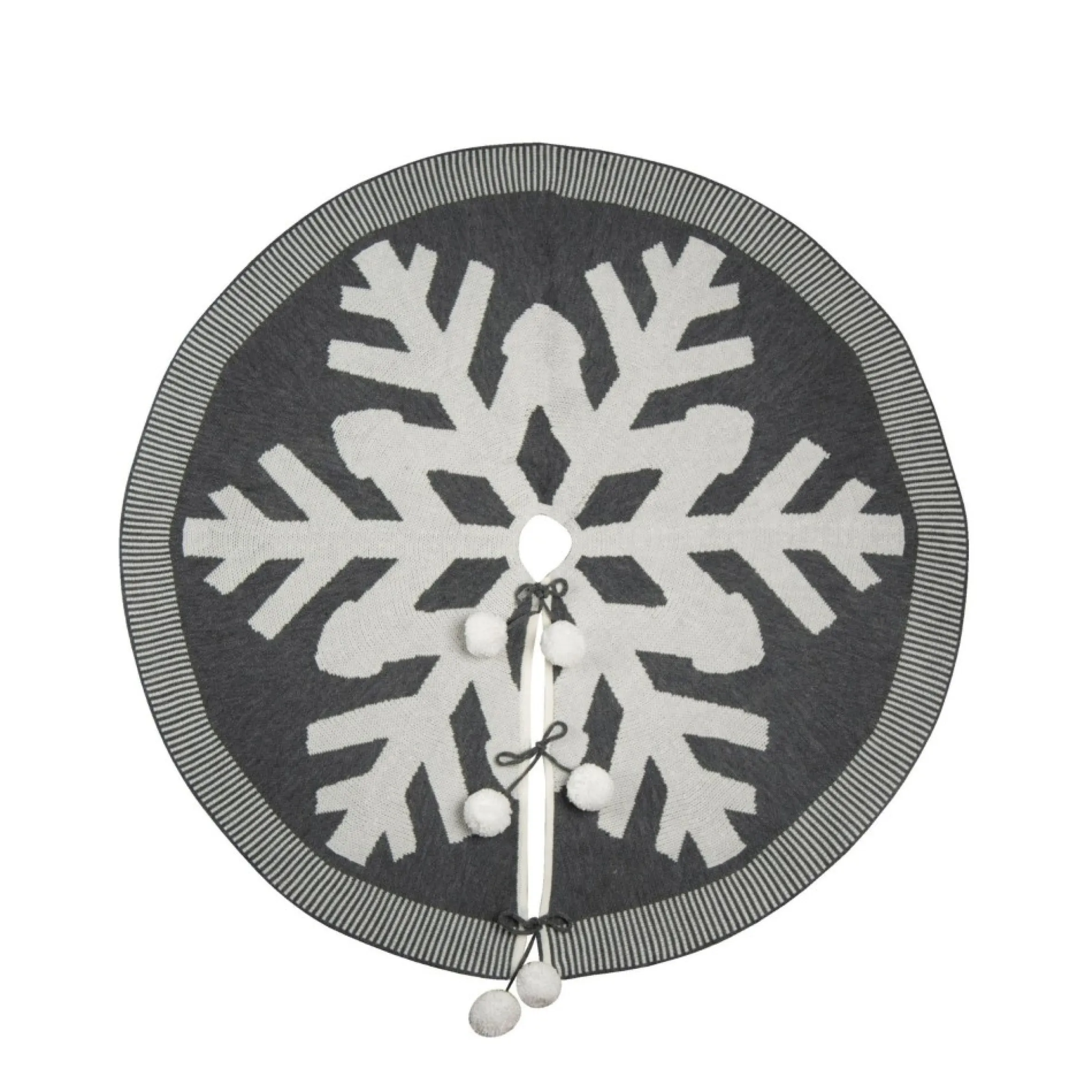 48" Gray And White Snowflake Christmas Tree Skirt
