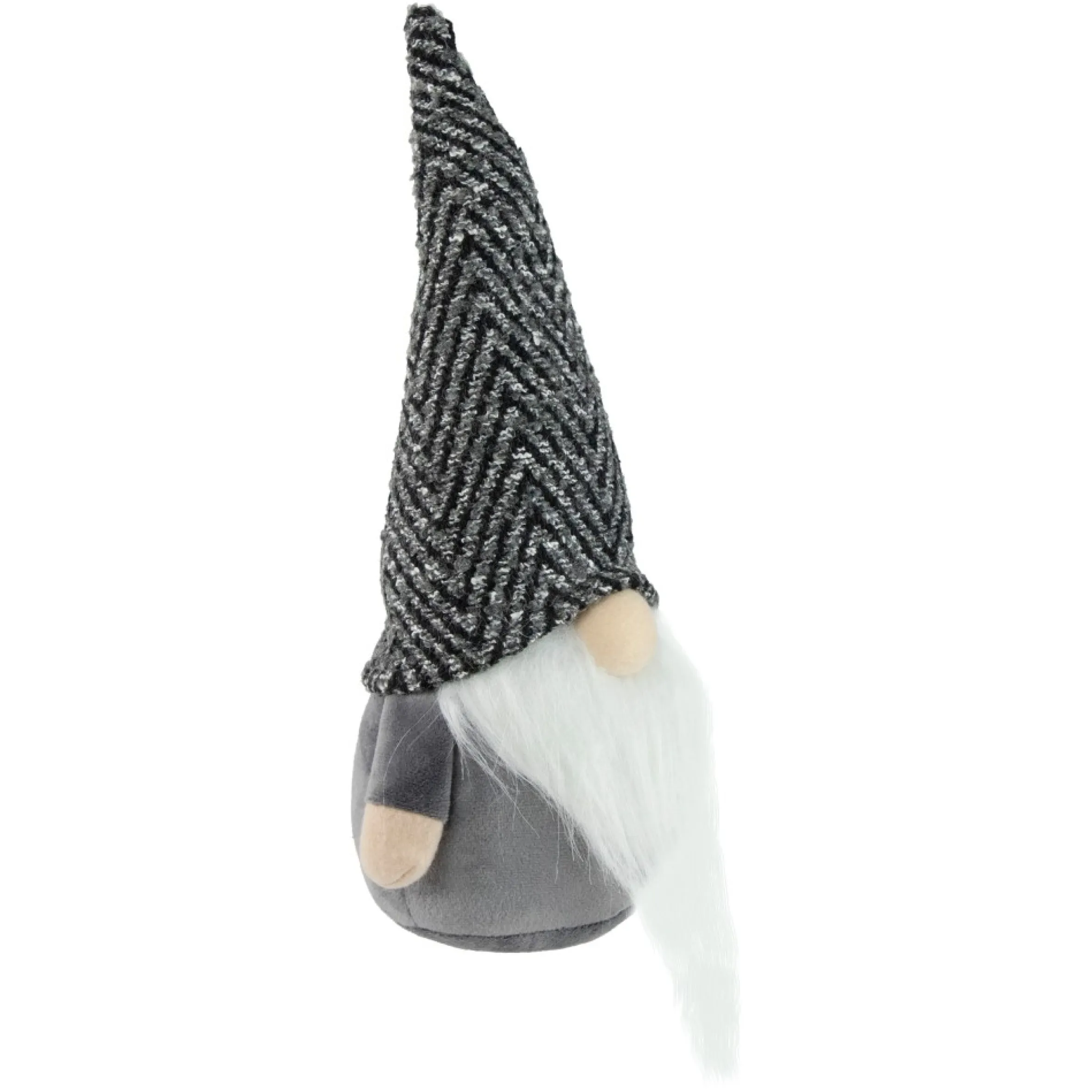 12" Gray And White Standing Gnome Tabletop Christmas Decoration