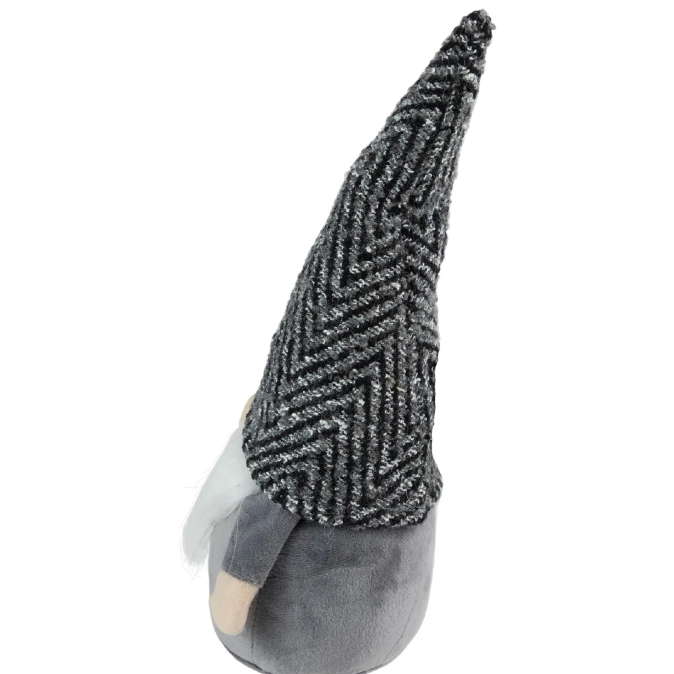 12" Gray And White Standing Gnome Tabletop Christmas Decoration