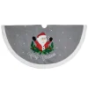 48" Gray And White Traditional Happy Santa Christmas Tree Skirt