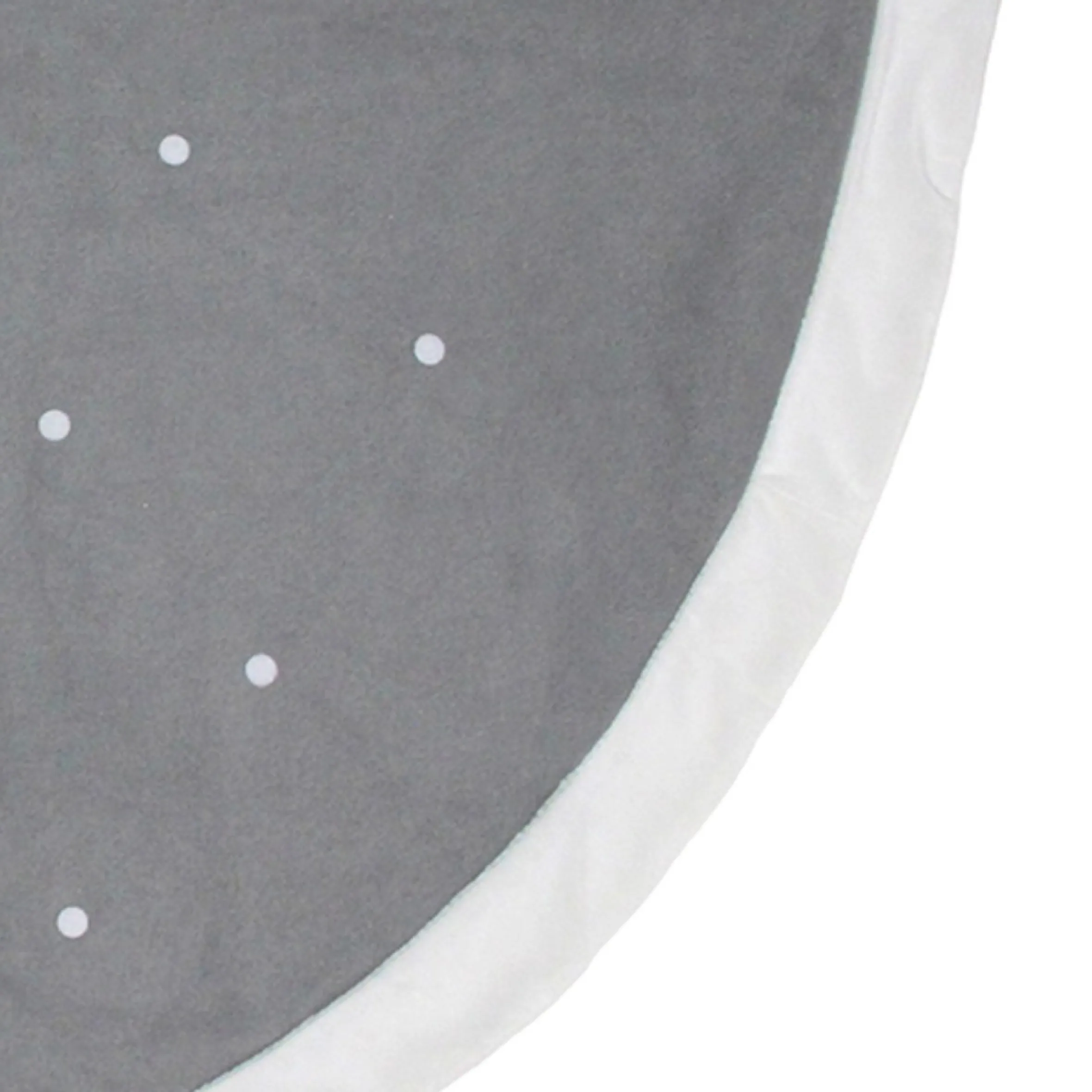 48" Gray And White Traditional Happy Santa Christmas Tree Skirt